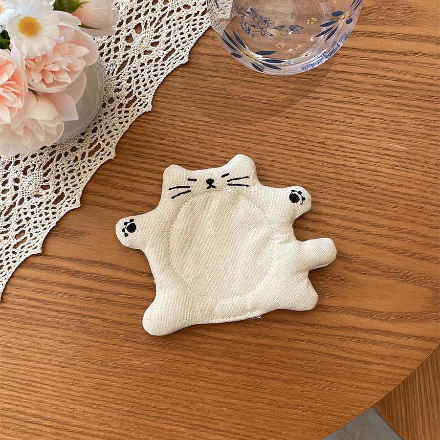 Creative Animal Cartoon Coasters With Insulation And Plush Fabric For Home Decor