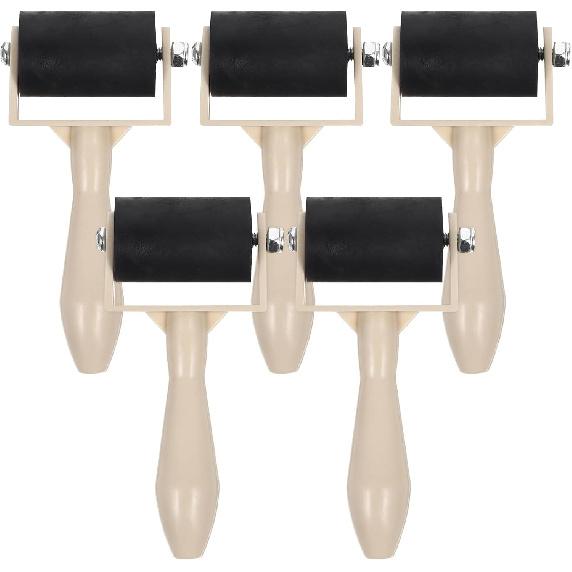 Ciieeo 5 Pcs Printmaking Roller Rubber Brayer Painting Supplies Craft for Kids Ink Roller Brayer Rollers for Crafting Tape Roller Seam Tape Stamping