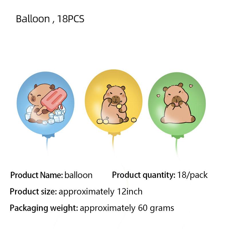 18PCS Capybara Latex Balloons Set Birthday Party Decor Latex for Capybara Theme Birthday Party Decorations Favors Supplies Gifts 10inch