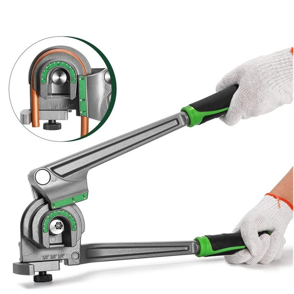 1/4” 3/8” 1/2” Außendurchmesser Manuelles Kupferrohrbieger, 3-in-1 Aluminiumrohrbiegewerkzeug für Klimaanlagen-Kältetechnik-Reparatur ST-612