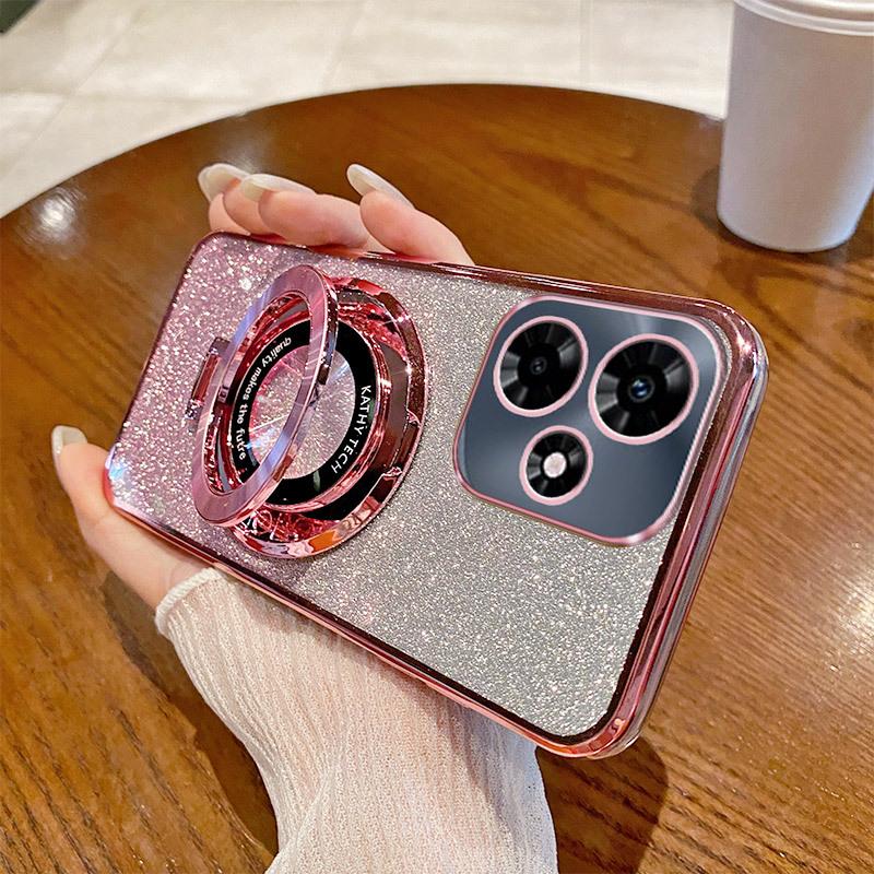 Compatible with Transsion HOT40 Electroplated Glitter Phone Case, SPARK GO 2026 Stand, NOTE30 Shockproof Protective Case