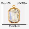 Rectangle Geometric Stainless Steel Pendants For Jewelry Making Supplies One Side Rhinestone Charm DIY Necklace Earrings Pendant