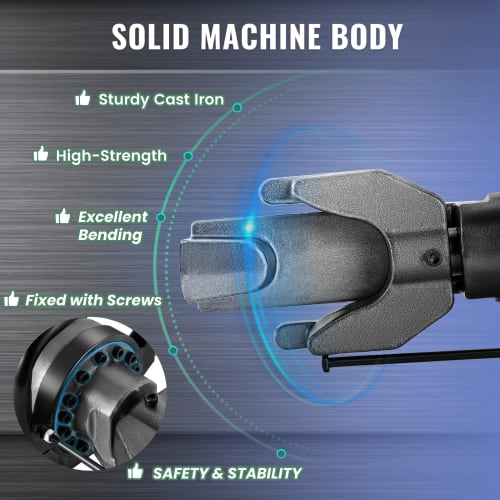 Huanyu RB-16 Electric Rebar Bender, 4-16mm, Portable Bender, 0-130 Bending, Hydraulic Tool for Copper, Carbon Steel, Round Bar, Threaded Steel, Etc.