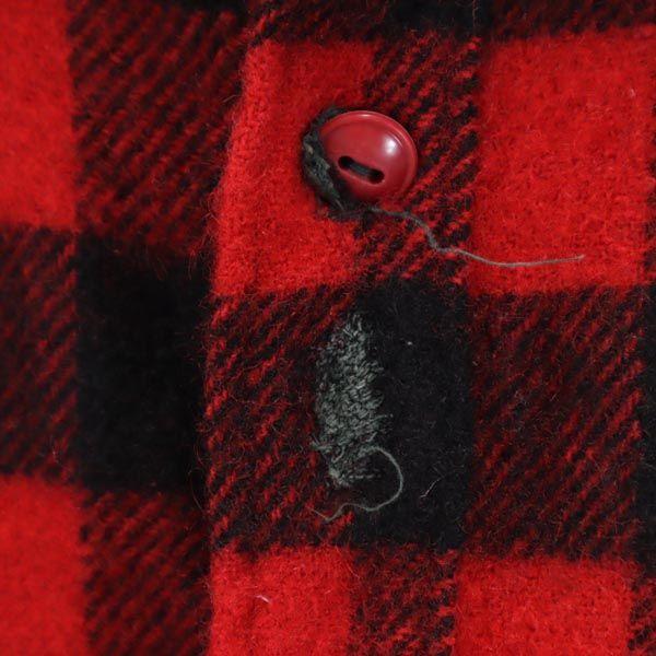 Woolrich 70s Vintage Wool Blend Check Pattern Long Sleeve Shirt S Reddish Men's Used