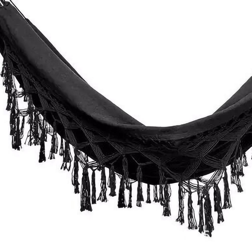 Double Hammock Wearable Portable Rustic Tassel Adult Hammock with 2 Tie Ropes Storage Bag for