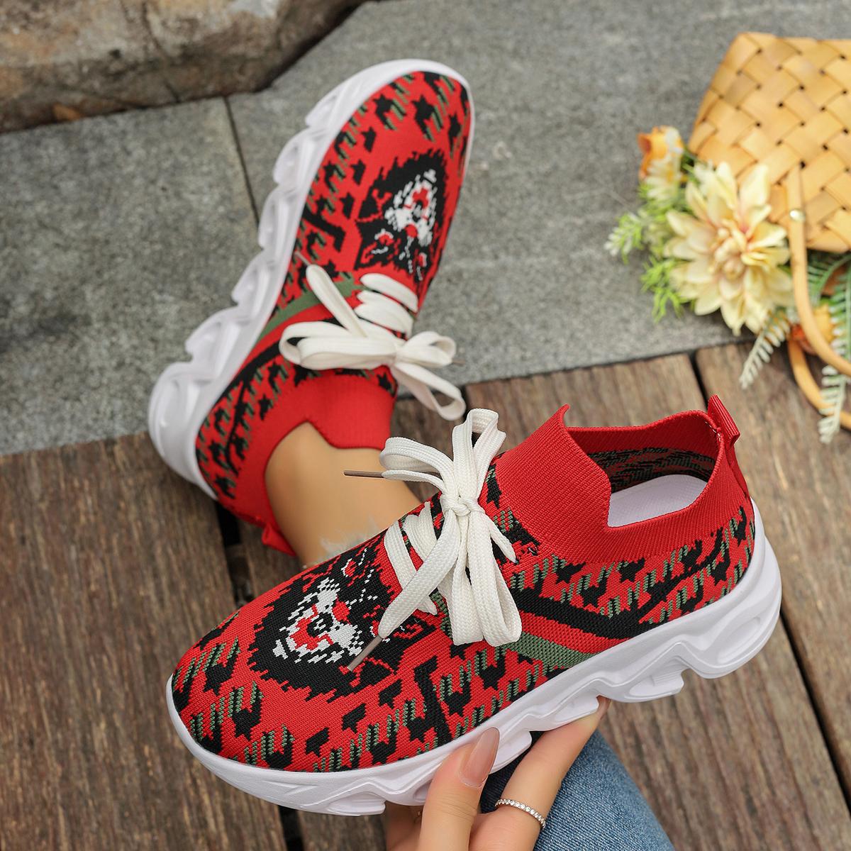 

Fashion Women Casual Shoes Spring Autumn New Fashion Breathable Anti-slip Sneakers Women Comfortable Flat Walking Platform Shoes Women 35 красный