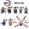 Wm6163 Anime Series Demon Slayer Beads Puzzle Building Blocks Bagged Set Abs Plastic Non-electric Diy Small Particle 0-38 Pieces 0.01kg