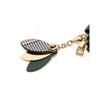 Daks Green Leather Check Flower Decoration Wallet Dcwa2f307e2