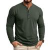 Men S Cotton Long Sleeve Henley Shirt Casual Top