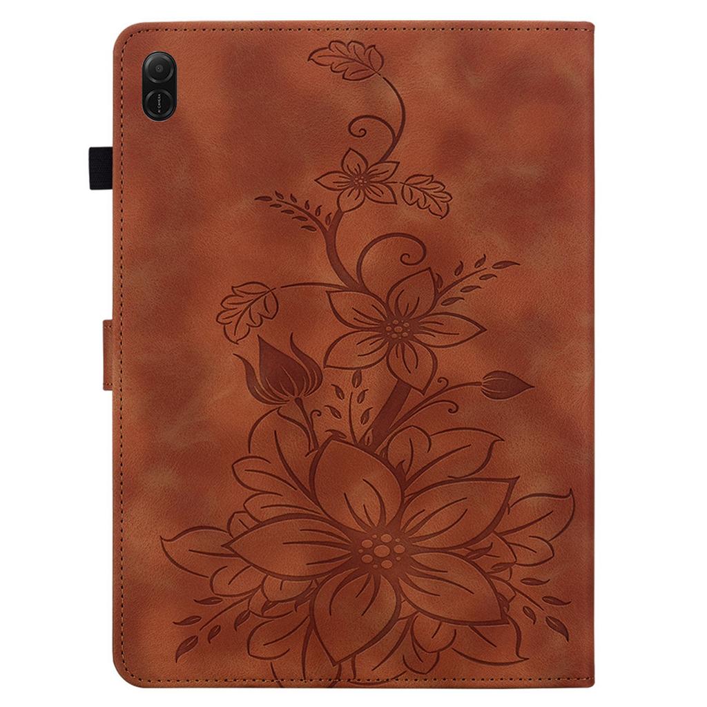 Für Honor Pad X8a Hülle Lilienblumen-Prägung Kartenfächer Leder Tablet-Hülle