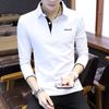 Long-sleeved T-shirt Men's Men's Polo Shirt Slim Clothes Men's Solid Color Handsome Lapel Bottoming Shirt