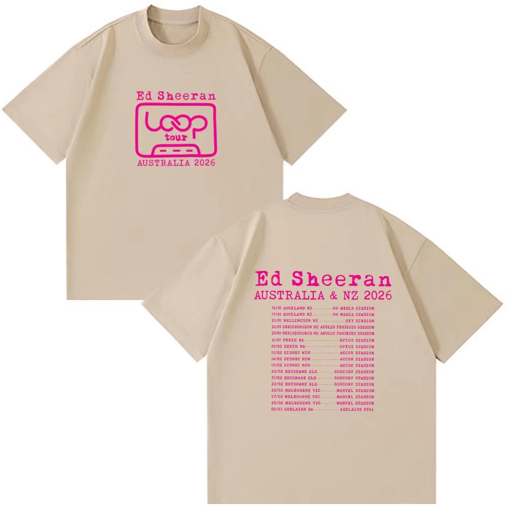 Ed Sheeran Loop Tour Australia and New Zealand 2026 Tour Merch Summer T Shirts Fan Gifts Men Women Fashion Cotton Style Clothing