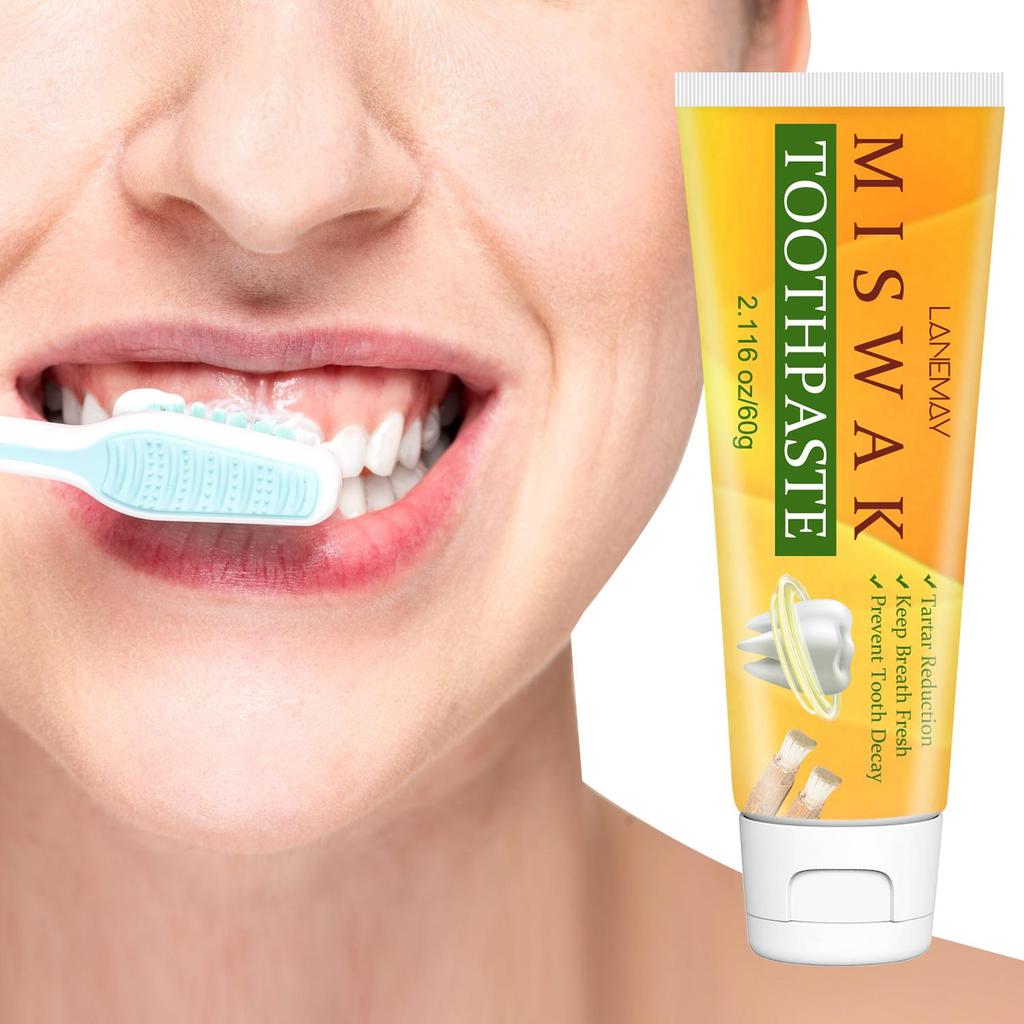 Miswak Toothpaste - Remove Teeth Surface Stains By Brush, Cleaning Teeth and Keep Breath Fresh,Gentle & Safe or Use,60g