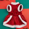 Autumn Winter Pet Plush Dress Christmas Dog Glitter Dress Small Teddy Dress Cat Clothes Dog Dresses for Small Dogs Puppy