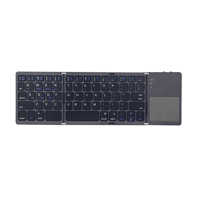 B033 Plus Portable Foldable Bluetooth Keyboard with Silent Touch for Tablets, Phones, and Laptops.