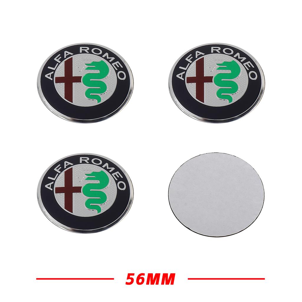 56MM 4Pcs Car Wheel Center Hub Caps Cover Emblem Badge Accessories For Alfa Romeo Giulia Stelvio Giulietta 16 19 147 Mito Tonale