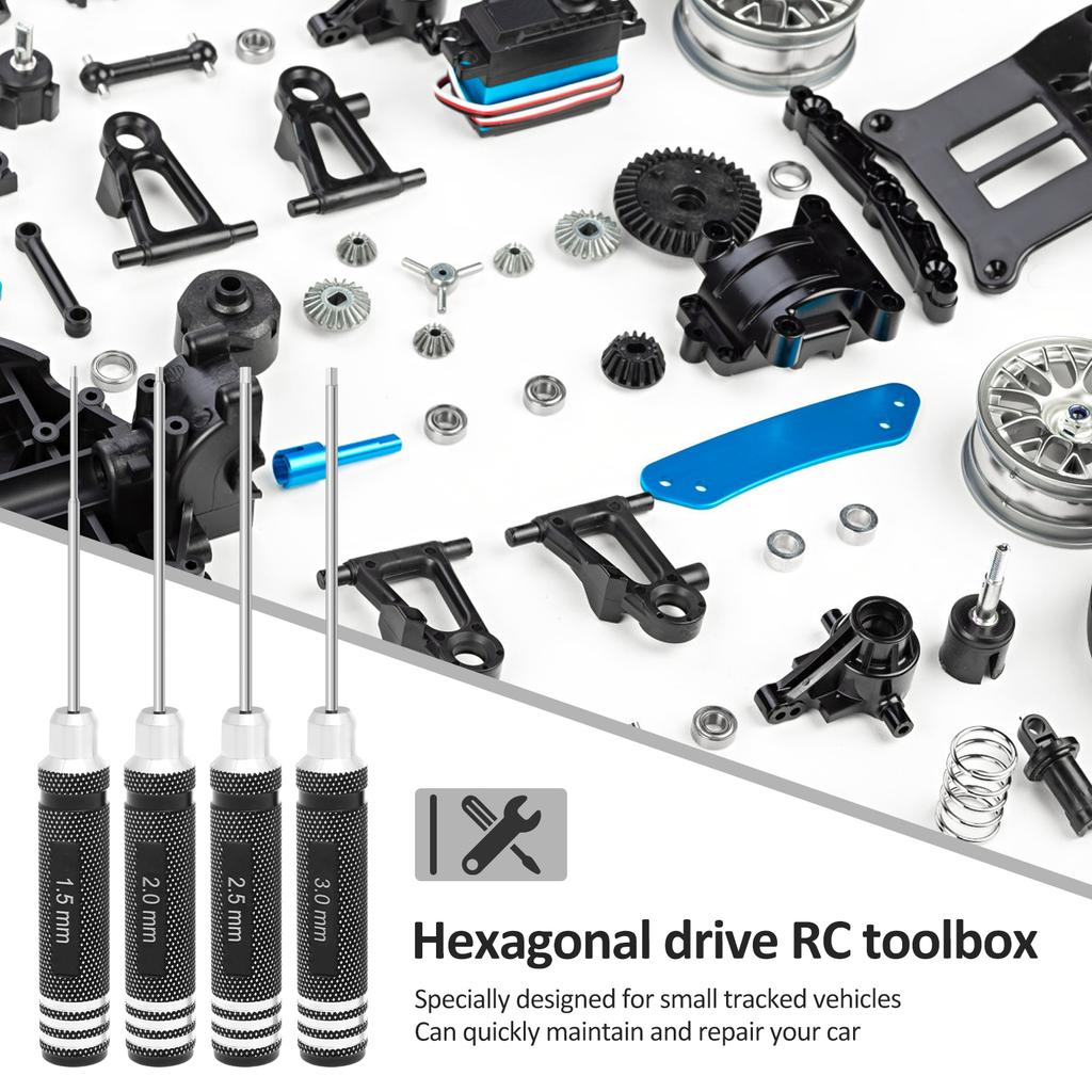 4/8Pcs Hex Screw Driver Repair Tool Set Non-slip 1/18 1/24 Scale Design for TRX4M SCX24 FCX18 Model Car Precise Screwdriver Tool