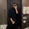 Men's Korean Style Mid-Neck Knit Sweater - Long Sleeve, Loose Fit, Solid Color, Autumn/Winter Layer