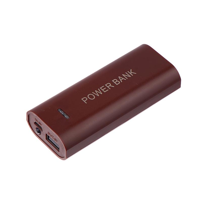 

Портативный кейс для повербанка DIY 2 ячейки 18650 бокс для аккумуляторов для зарядки смартфона 5 В 1 А для аккумулятора 18650 с индикатором кофейный