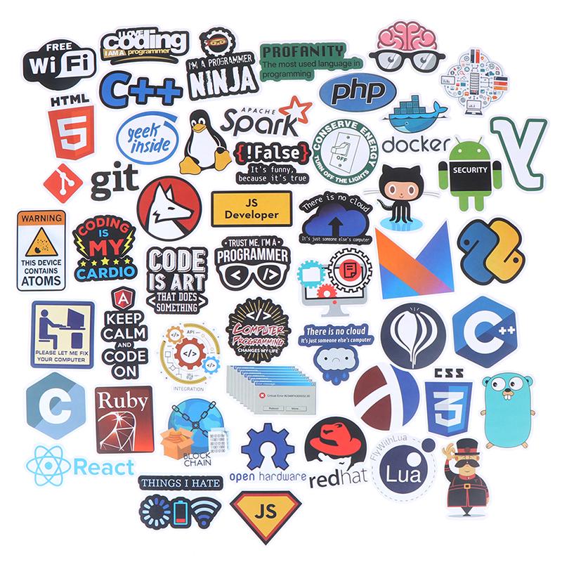 50 adesivi Java Internet programmatore fai da te valigia laptop chitarra decalcomanie per auto