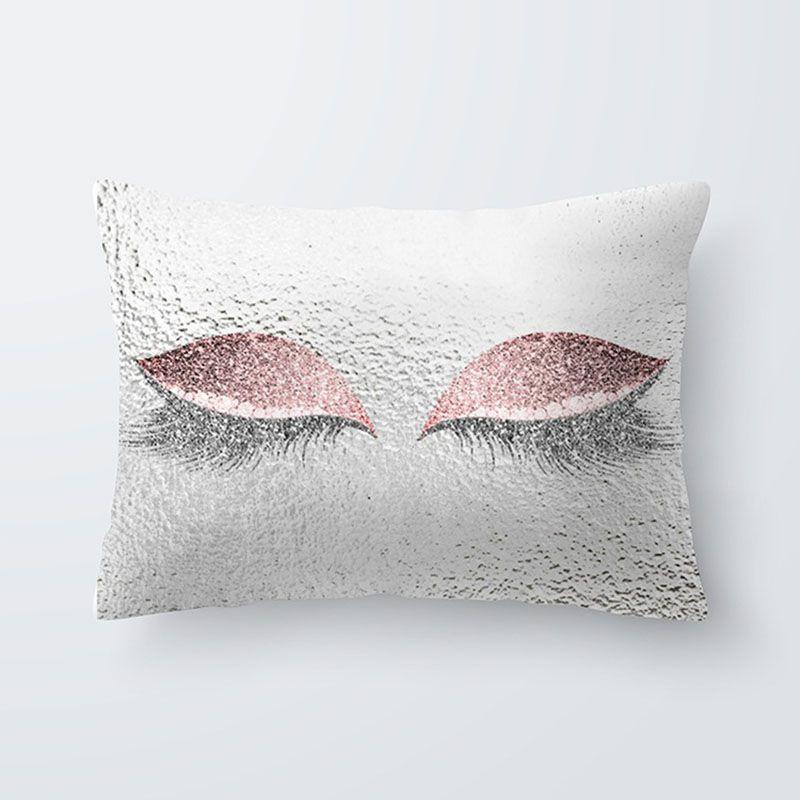 Elegantly Designed Eyelash Pattern Pillow Cover For Stylish Sofa And Seat