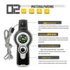 7-in-1 Survival Outdoor Multifunctional Compass with Whistle, Magnifying Glass, Thermometer, and LED Light