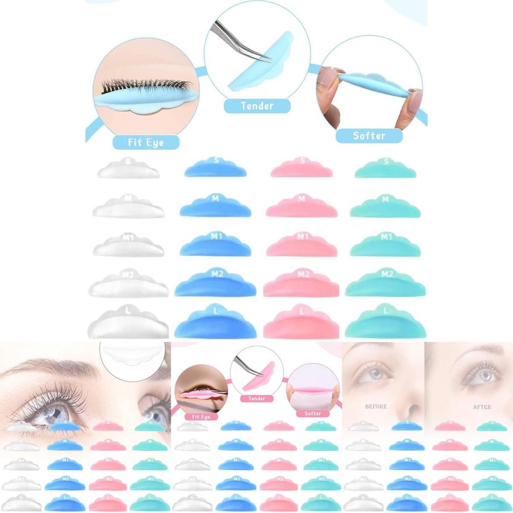 Hochwertiges Silikon-Wimpernwickler-Set, Fünf Paar in verschiedenen Farben für perfekte Wimpernwellen