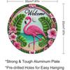 Retro Pink Flamingo Tin Sign 8x8 Inch Metal Wall Art Living Room Decor