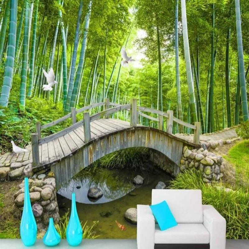 Bridges Bamboo 3d Murals Bedroom Living Room Wall Murals Wallpaper