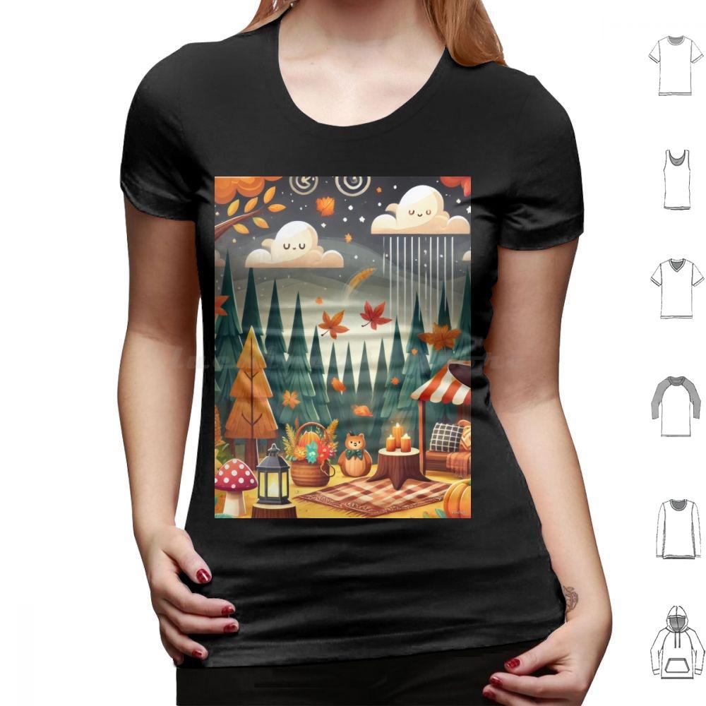 Enchanted Autumn Forest T Shirt Men Women Kids 6xl Autumn Fall Forest Enchanted Whimsical Seasonal Leaves Nature Cozy Cute