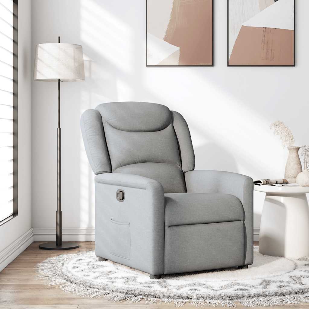 Relaxation Armchair Light Grey Fabric