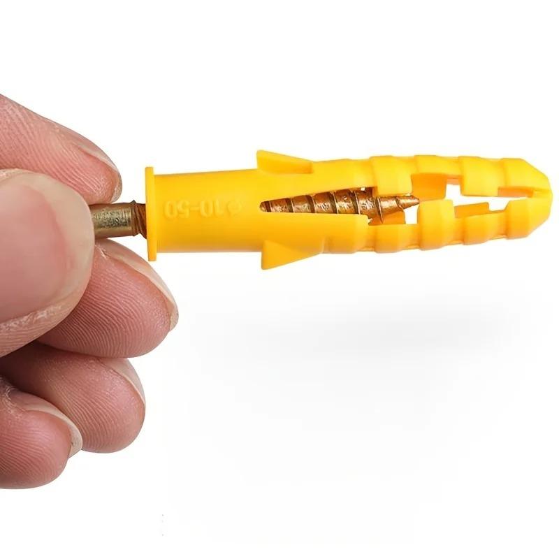 100pcs Drywall Anchor Kit - 50 Plastic Wall Anchors & 50 M6/M8 Galvanized Screws Phillips Flat Head for Wall Galvanized Screws