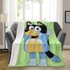 B-bluey-y Nadýchaná deka Estetická Přenosná Domů Cestování Kempování Pohovka Piknik Silná Teplá Flanelová deka