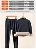 Men's Thermal Fleece-Lined Mid-Neck Underwear Set for Cold Weather