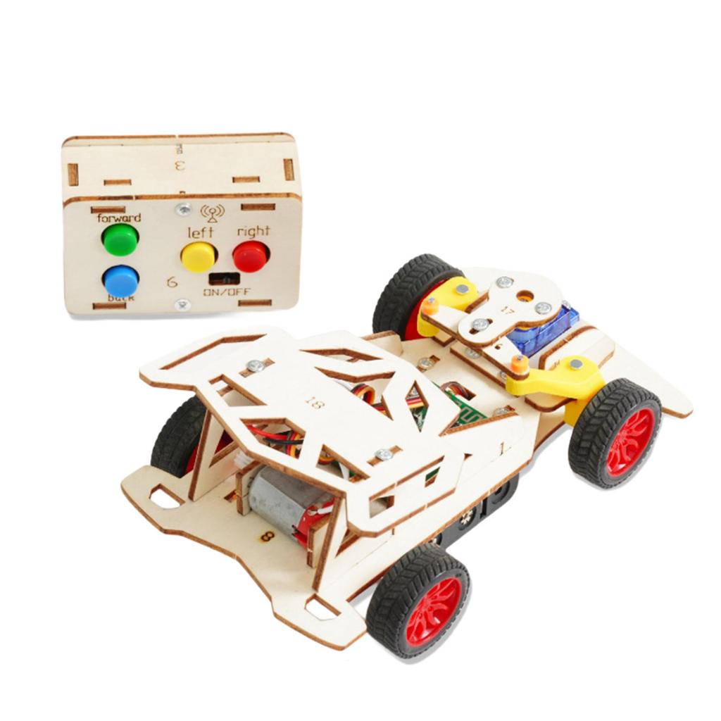 Wooden RC Car Toy Science Kits 3D Puzzle Toys Gift Crafts Handmade Assembly Early Learning Teaching