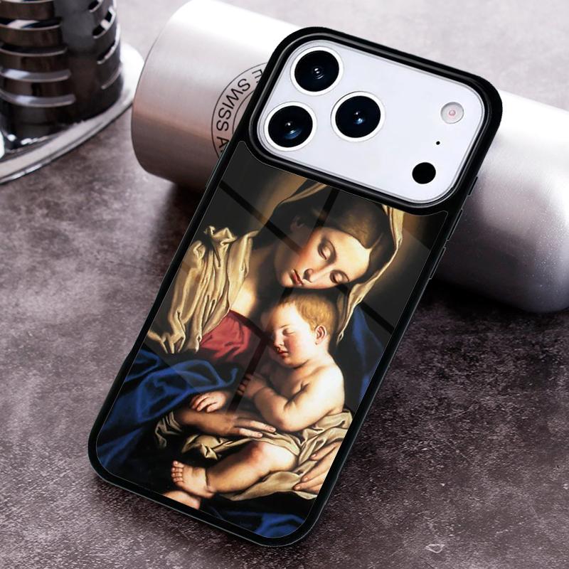Religious Mary and Jesus Phone Case for iPhone 17 16 15 Pro Max Air 14 13 12 11 Plus Shockproof Capa Cover