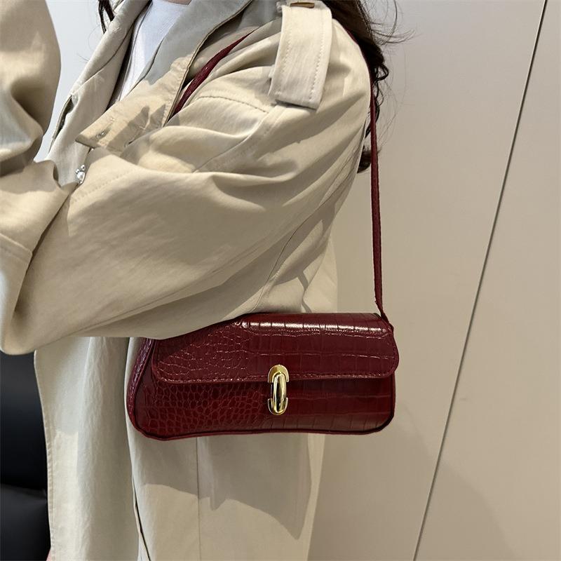 New Personalized Trendy Solid Color Fashionable Retro Underarm Portable Shoulder Bag Underarm Shoulder Women's Bag