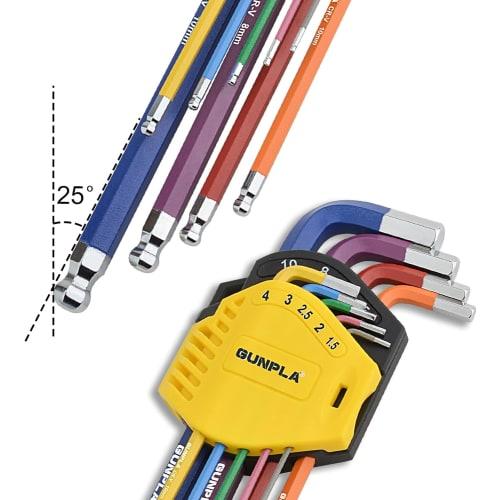 Gunpla Hex Wrench Set, Ball Point, 9-Piece Set, 1.5-10mm