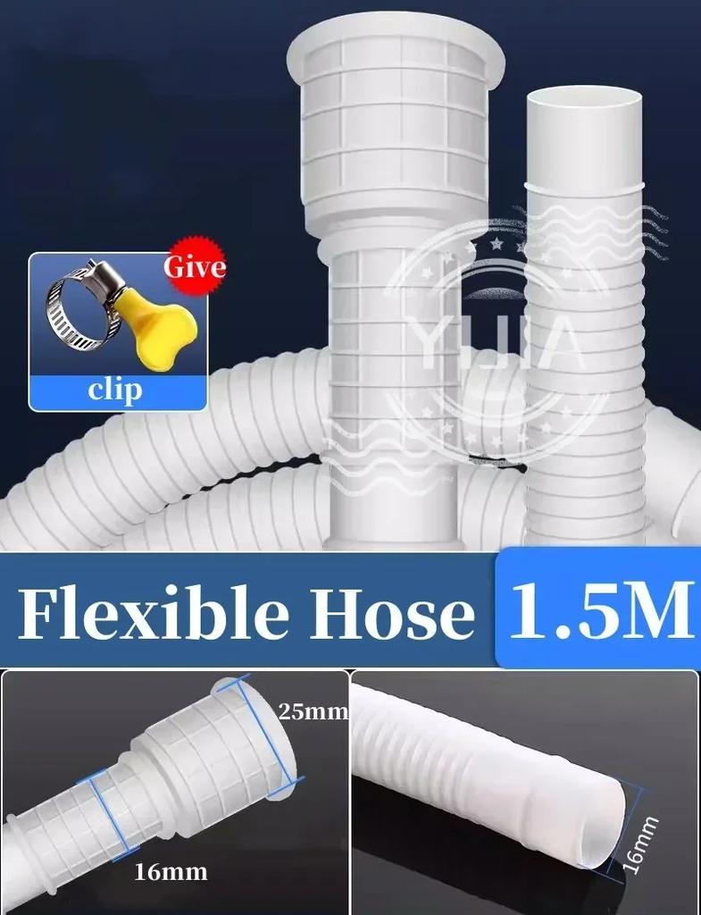 1-4M White Drain Hose Pipe Inlet Hoses Extension Drainpipe Tube for Air Conditioner Washing Maching Kitchen Faucet Accessories