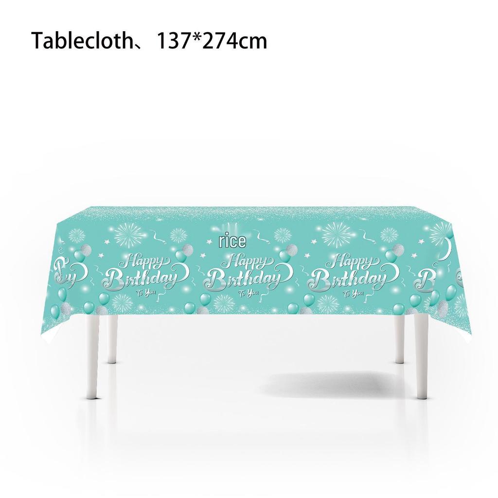 Tiffany Blue Birthday Party Decorations: Paper Plates, Flags, and Napkins