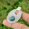 Daughters Day Sale Tibetan Turquoise Rough Gemstone Pendant Jewelry 925 Silver