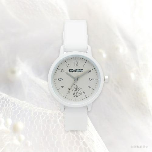 Fieldwork Women's Tom & Jerry Analog Watch with Silicone Strap, Lineart Rubber Watch, Quacker White, TAJ005-4