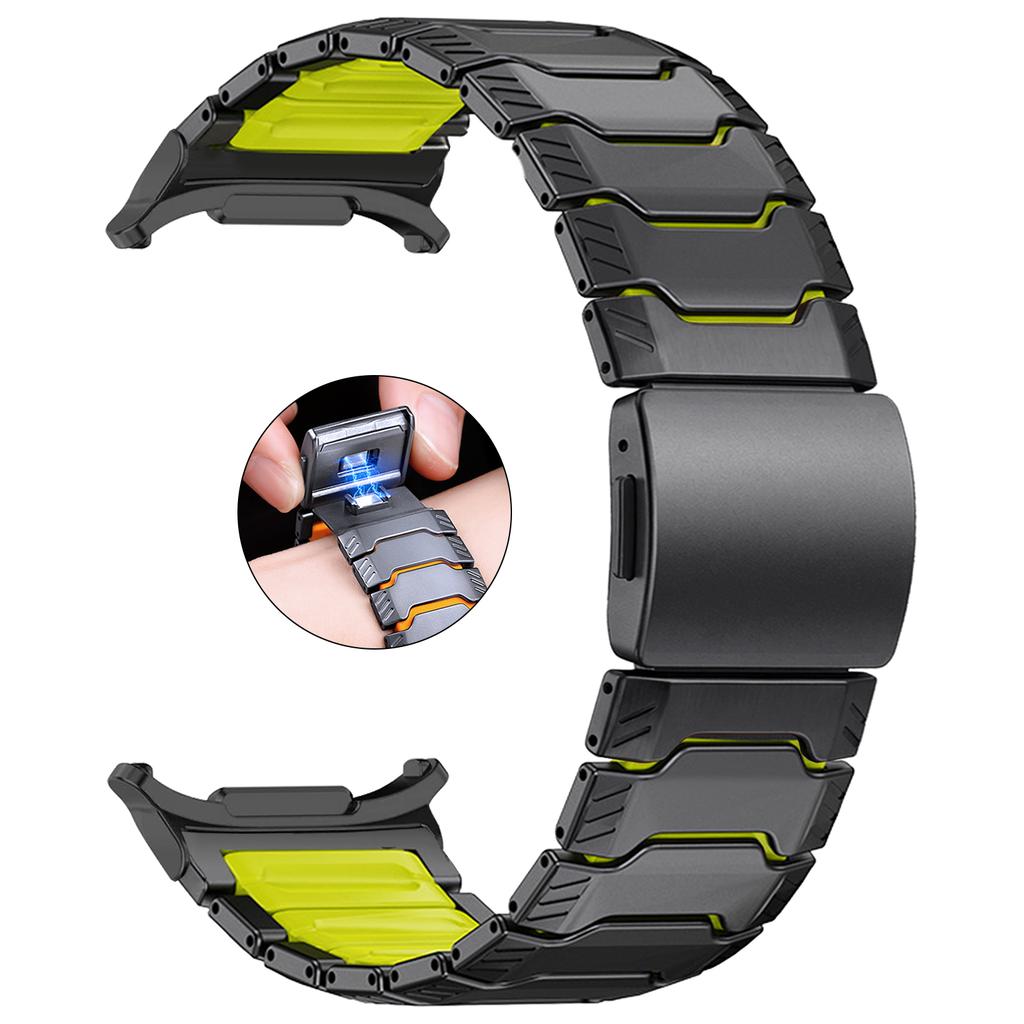 Cinturini con Chiusura Magnetica in Silicone e Titanio per Samsung Galaxy Watch Ultra 2 Cinturini per Galaxy Watch 9 8 Classic Braccialetto
