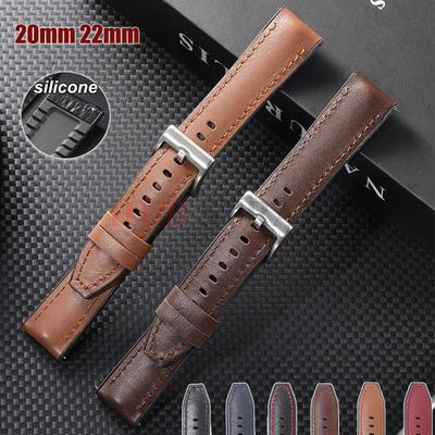 20mm 22mm Watchband Leather Silicone Watch Strap Quick Release Universal Watch Band for Samsung for Men Women Replacement Belt