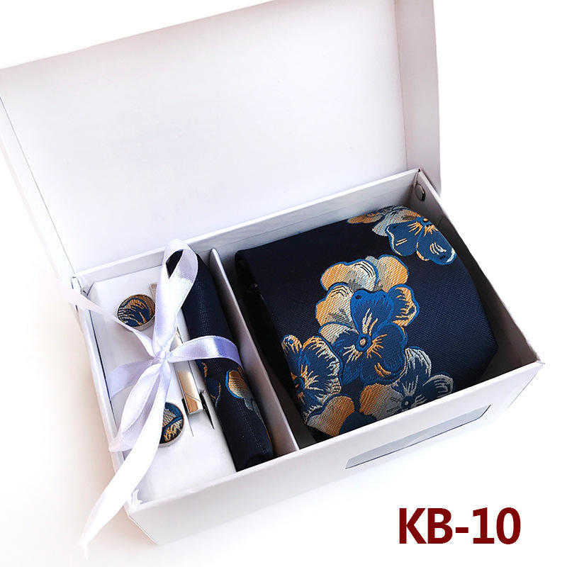 Men'S Tie Gift Box 6-Piece Set Big Flower Wedding Tie Set
