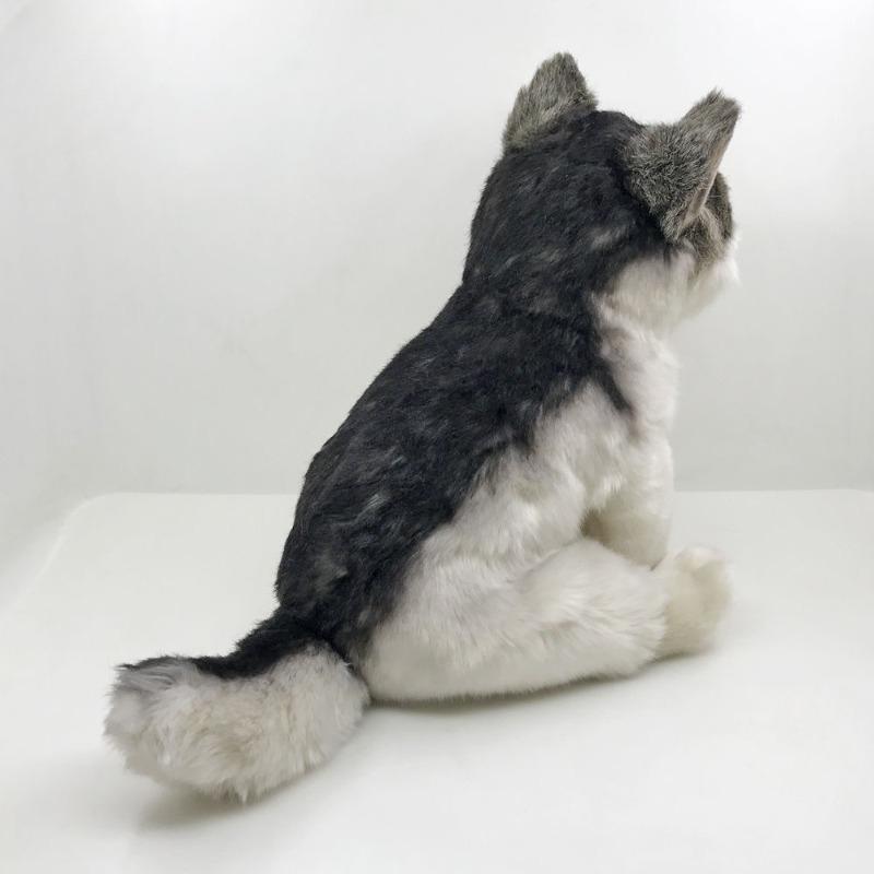 38cm Simulation Wolf Dog Plush Toy Realistic Animal Plush Pet Soft Pillow Home Decoration Series Children's Toy Birthday Gift