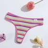 3 Teile/satz Frauen Baumwolle Nahtlose G-string Sexy Bunte Gestreifte Dessous Höschen S-XL Thongs Weibliche Brief Taille Unterwäsche