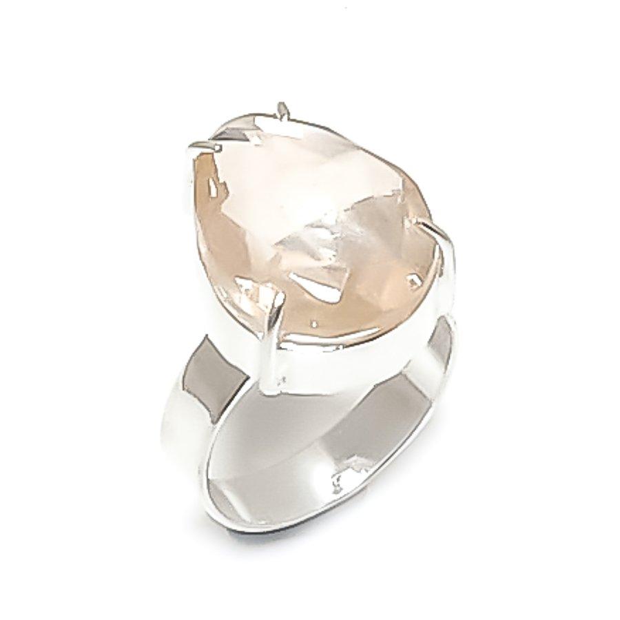 

Natural Morganite Gemstone Handmade 925 Sterling Silver Jewelry Ring Size 7 ETC-13384