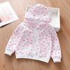 Girls Spring and Fall Hooded Jacket Cute Cardigan Cotton Tops