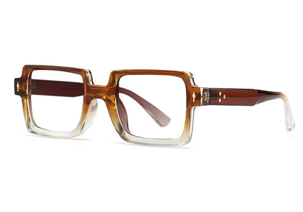 Reading Eyewear Male Blue Spectacle Gents Rivets Gradient Clear Presbyopic Designer Stylish Brand Big Tinted Square Blocking Rectangular Light